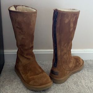 UGG tall chestnut zip up boots. Like New!